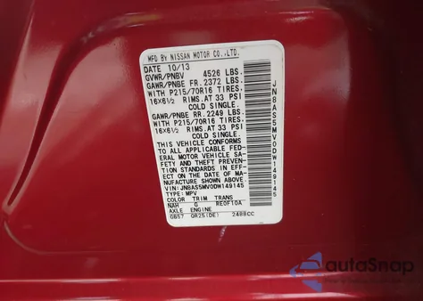 2013 Nissan Rogue S z USA, uszkodzony, nr VIN JN8AS5MV0DW149145